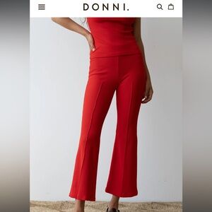 Donni. Rib Kick Flare in Tomato NWT